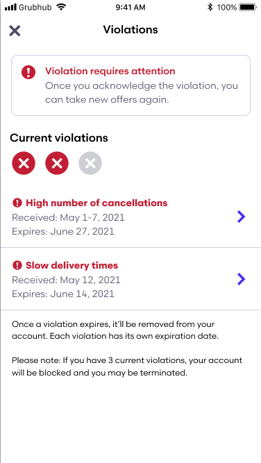 I got a 2nd violation. Can I still deliver? – Grubhub for Drivers